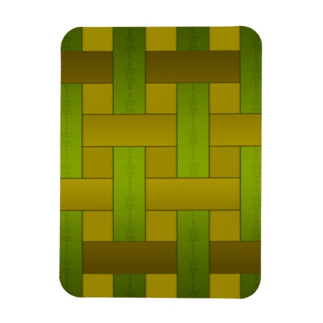 Imán Patrón rayado de seda amarillo verde sin soldadura (Vertical)