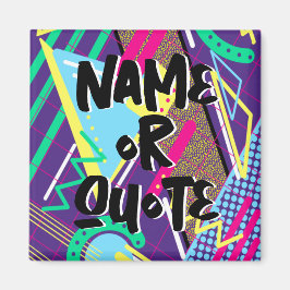 Imán Patrón retro de los años 90, geométrico azul morad