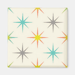 Imán Patrón Retro Starburst de Mitad de Siglo
