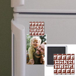 Imán Patrón rojo marrón de papá