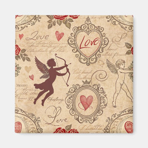 Imán Patrón romántico de Cupido de Vintage (3)