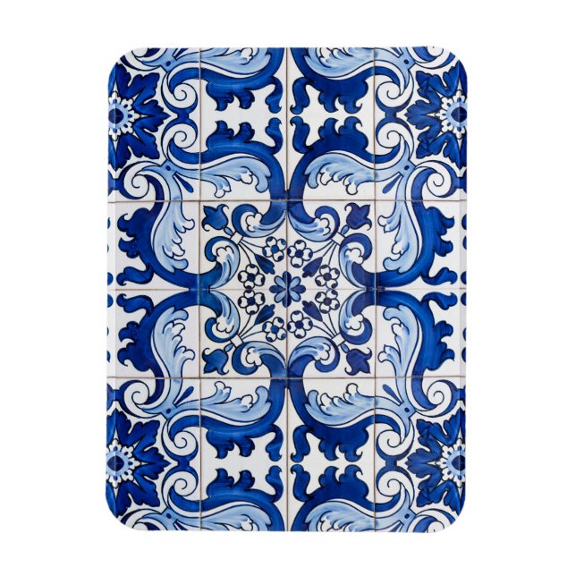Imán Patrón sin foco de Azulejo portugués (Vertical)