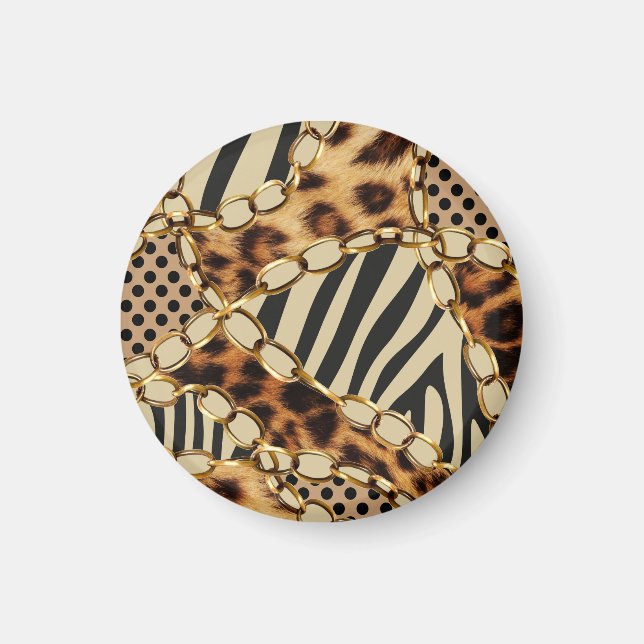 Imán Patrón sin soldadura de impresión de animales leop (Frente)