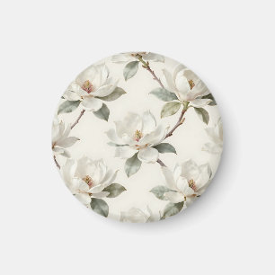 Imán Patrón suave y neutral de floración de magnolia