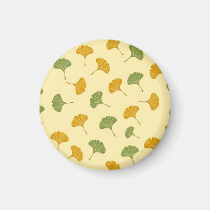 Imán Patrón terroso de hoja de Ginkgo Biloba dorado