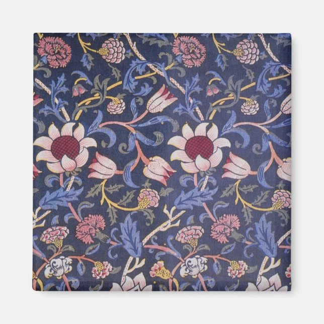 Imán Patrón textil de William Morris Evenlode (Frente)