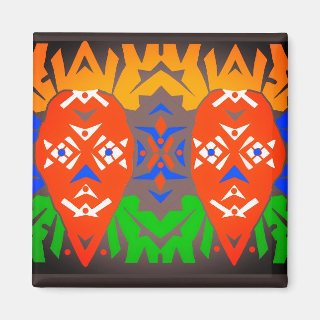 Imán Patrón Tribal Abstracto (Frente)