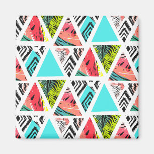 Imán Patrón tropical abstracto colorido