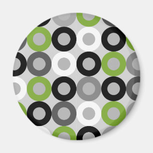 Imán Patrón vectorial de puntos blancos y negros