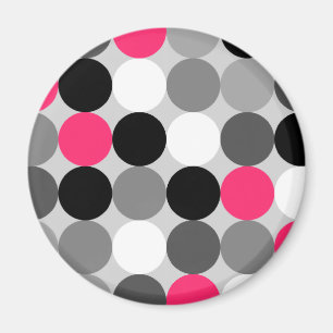 Imán Patrón vectorial de puntos blancos y negros de col