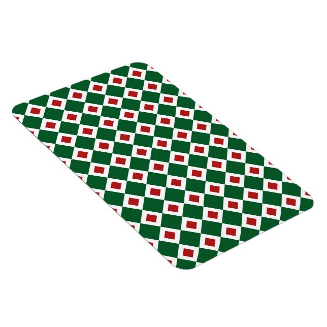 Imán Patrón verde, blanco, rojo de diamantes (Lado Derecho)