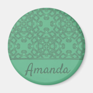 Imán Patrón verde de menta personalizado