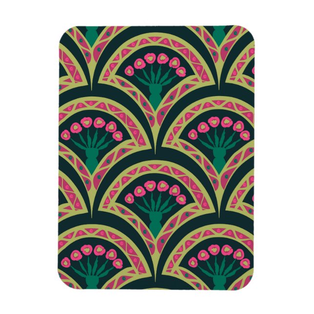 Imán patrón verde en forma de concha (Vertical)