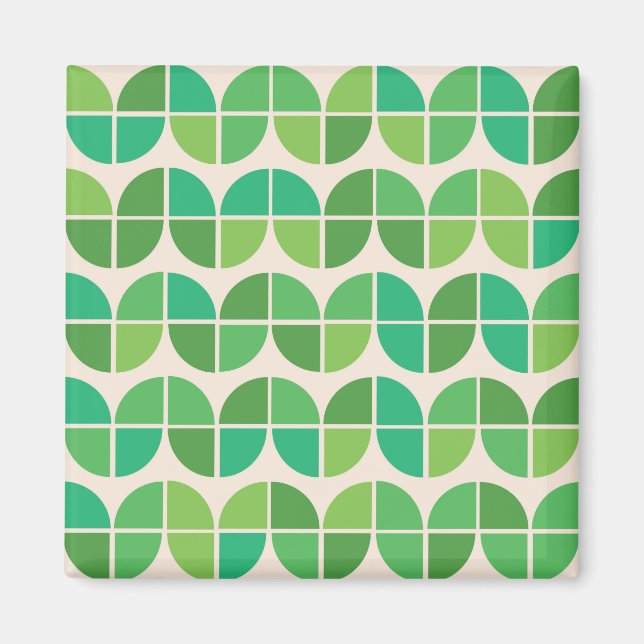 Imán Patrón verde geométrico moderno de mediados de sig (Frente)
