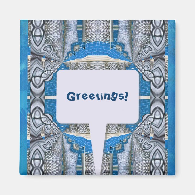 Imán Patrón y texto facial de diversión psicodélica (Frente)