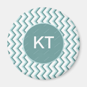 Imán Patrón ZigZag Chevron en verde menta