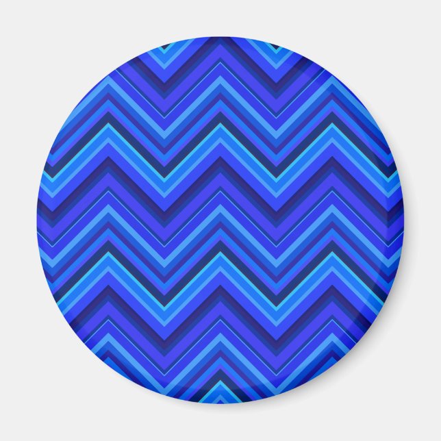 Imán Patrón zigzag de franjas azules (Frente)
