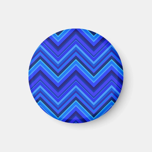 Imán Patrón zigzag de franjas azules (Frente)