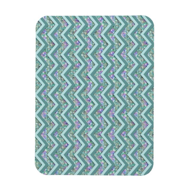Imán Patrón ZigZag del Relieve metalizado arcoiris (Vertical)