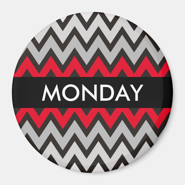 Imán Patrón ZIGZAG - gris blanco negro + tu idea (Frente)