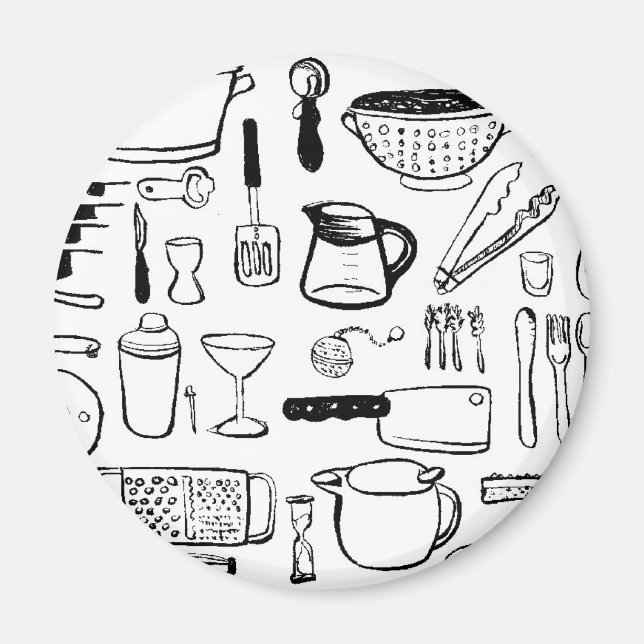 Imán Patrones de cocina coloridos (Frente)