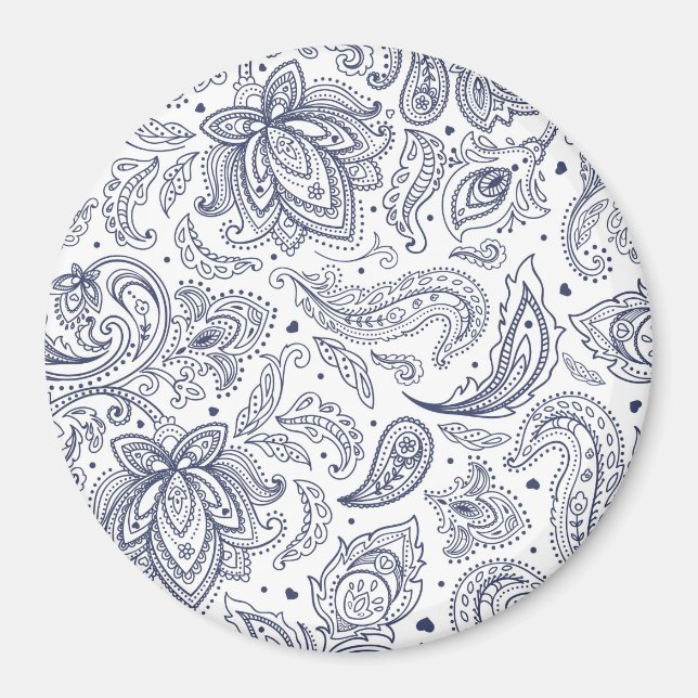 Imán Patrones de flores clásicas lisas (Frente)