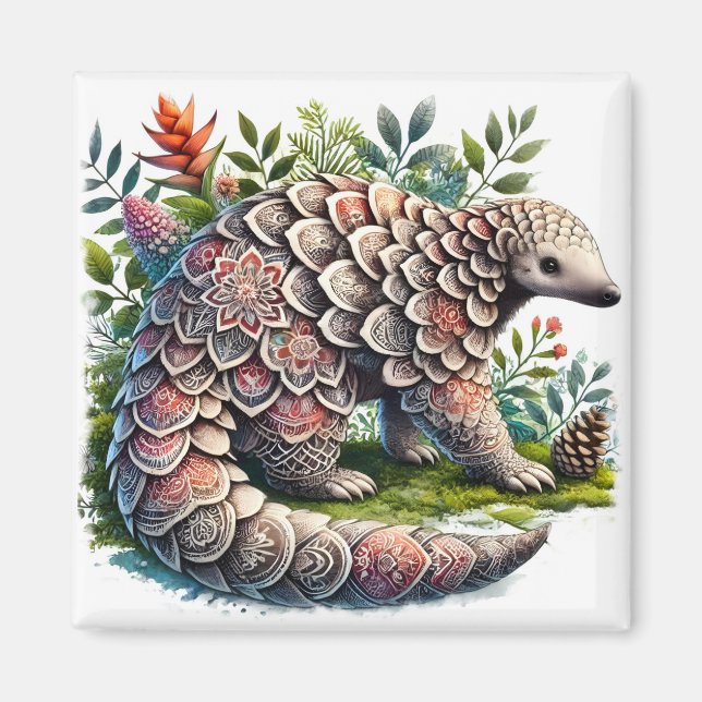 Imán Patrones de la naturaleza - Pangolin de la jungla (Frente)