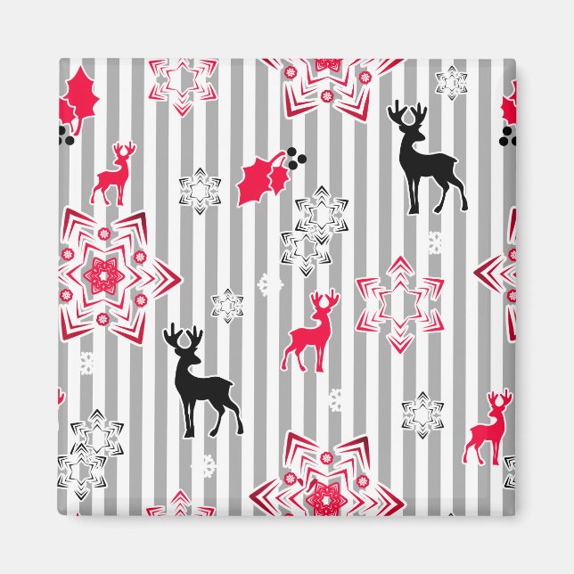 Imán patrones de navidad (Frente)