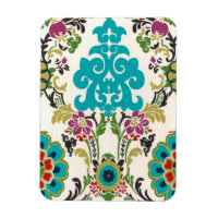 Patrones florales Damask Plum Turquoise