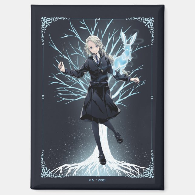 Imán Patrono de Conejo de Anime Luna Lovegood (Anverso)