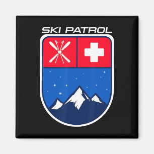 Imán Patrulla de esquí de nieve Cielos Polos Cruz Monta