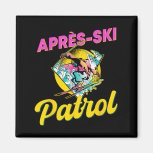 Imán Patrulla Retro Apres-ski de los años 80 con esquia