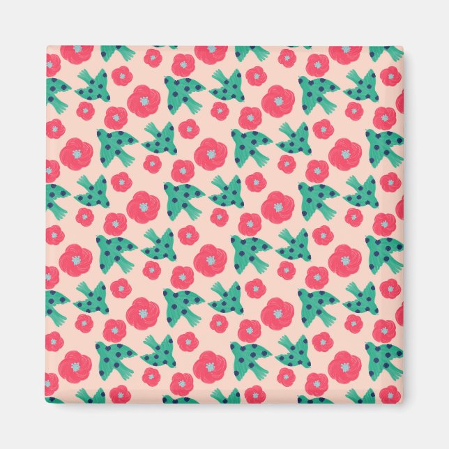 Imán Pattern_8_camellia y bird_2 (Frente)