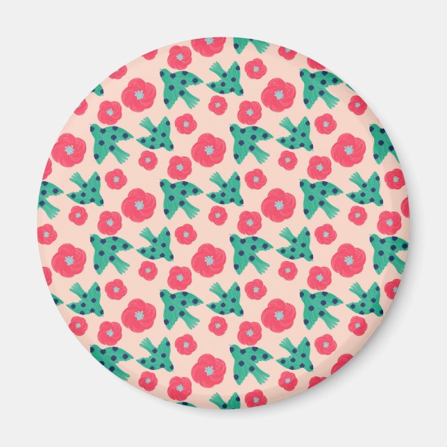 Imán Pattern_8_camellia y bird_2 (Frente)
