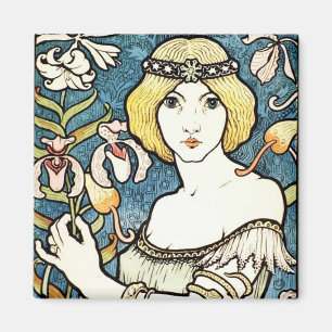 Imán Paul Berthon Salon Des Cent Vintage Art Nouveau