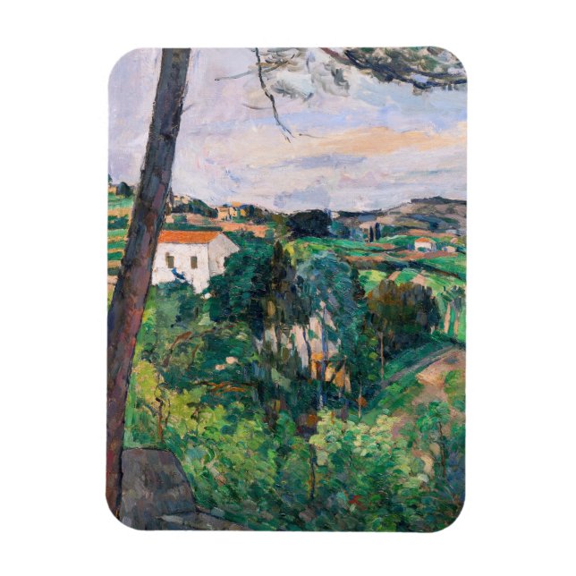 Imán Paul Cezanne - Árbol de pinos en Estaque (Vertical)