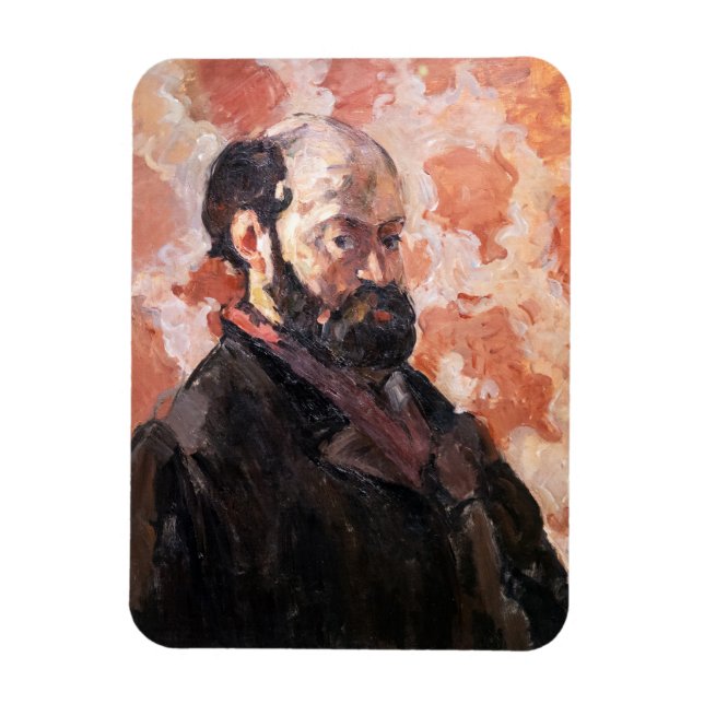 Imán Paul Cezanne - autorretrato de fondo rosa (Vertical)