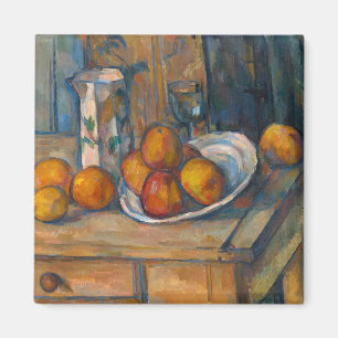 Imán Paul Cezanne - Bodegón con jarra de leche y frutas