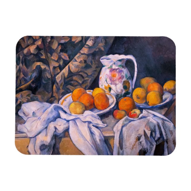 Imán Paul Cezanne - Bodegón con una cortina (Horizontal)