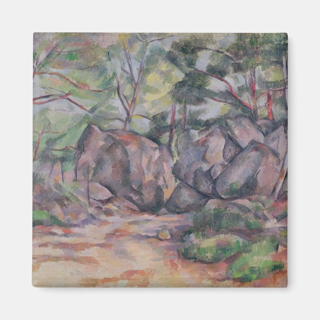 Imán Paul Cezanne | Bosque con Boulders, 1893 (Frente)