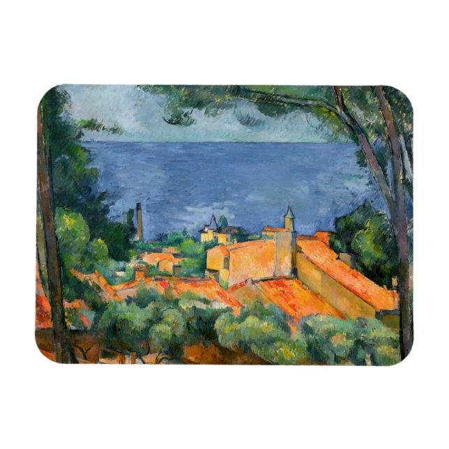 Imán Paul Cezanne - Estaque con techos rojos (Horizontal)