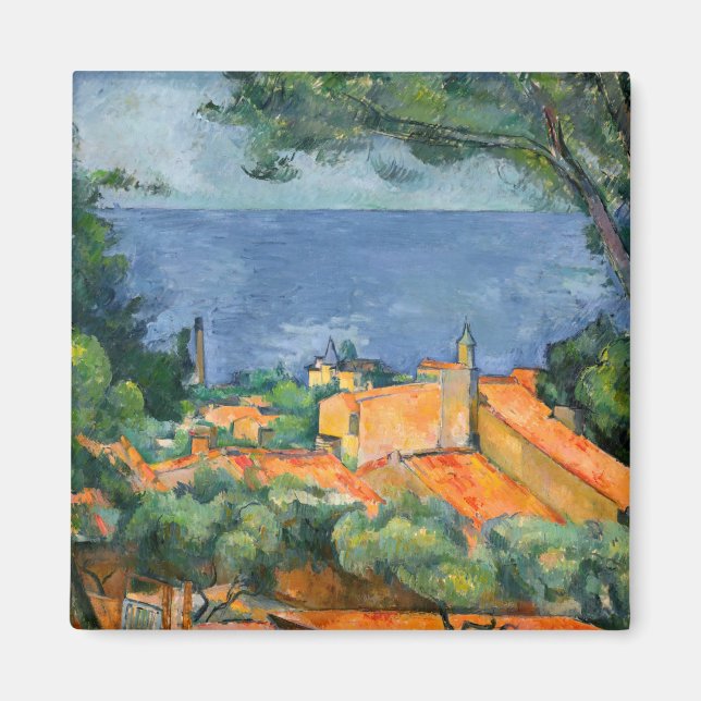 Imán Paul Cezanne - Estaque con techos rojos (Frente)