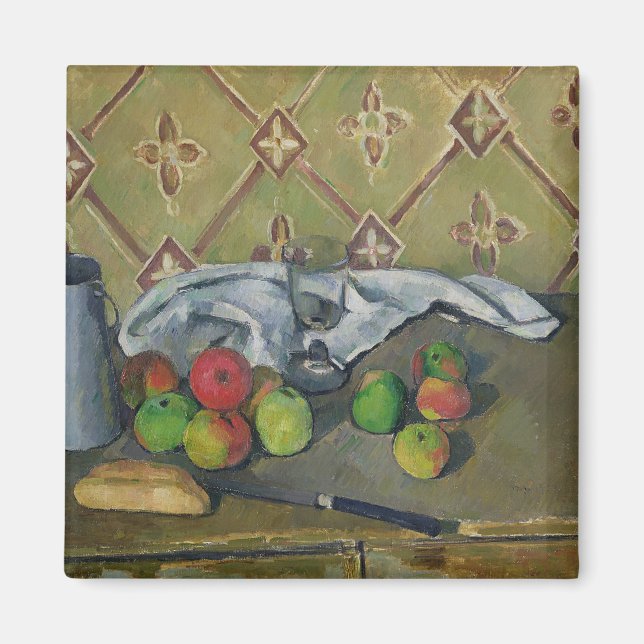 Imán Paul Cezanne | Frutas, Serviette y Leche Jug, c.18 (Frente)