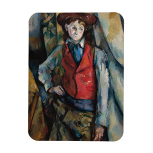 Imán Paul Cezanne - Niño con Chaleco Rojo