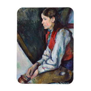 Imán Paul Cezanne - Niño con Chaleco Rojo