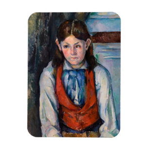 Imán Paul Cezanne - Niño con Chaleco Rojo
