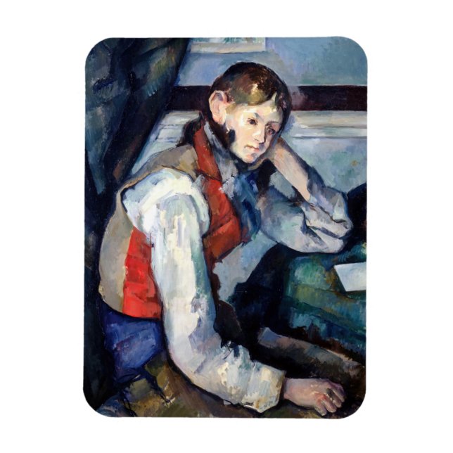 Imán Paul Cezanne - Niño en el chaleco rojo (Vertical)