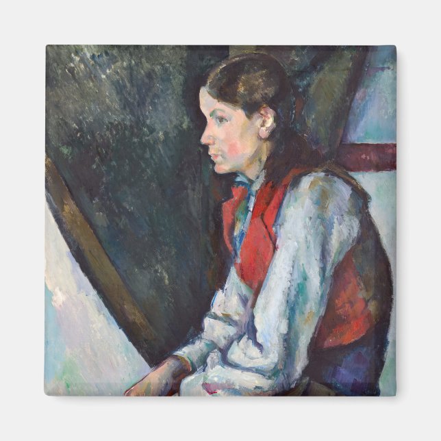 Imán Paul Cezanne - Niño en el chaleco rojo (Frente)