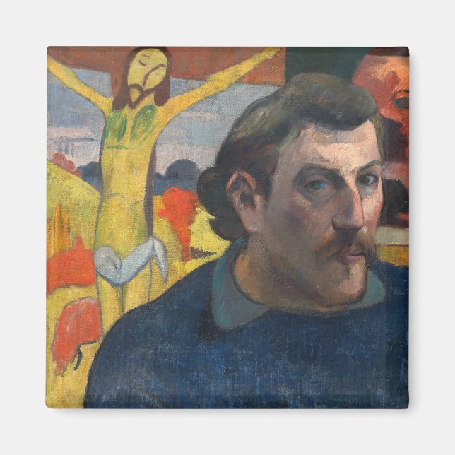 Imán Paul Gauguin - Autoretrato con Cristo Amarillo (Frente)