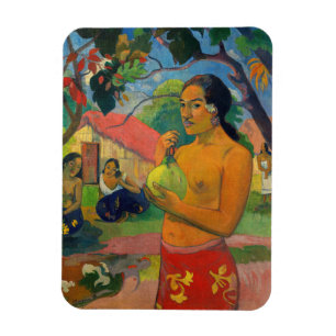 Imán Paul Gauguin - Mujer sosteniendo una fruta